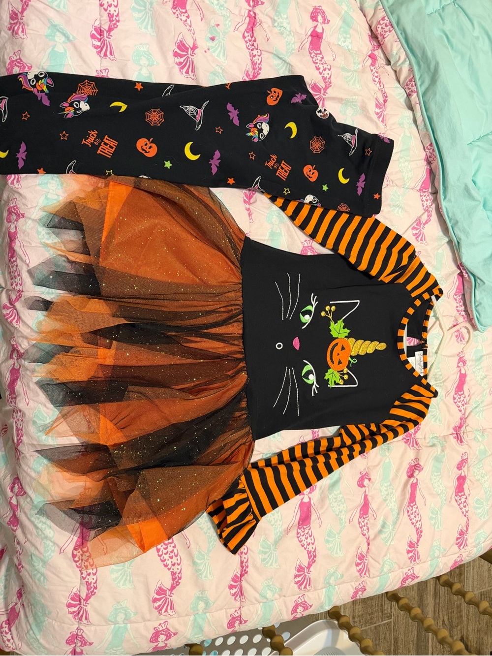 Emily Rose Black & Orange Cat Unicorn Halloween Tutu Dress - Picture 3 of 3